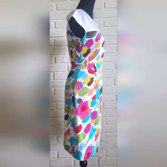 NWT Ports International Floral Tulip Dress White, Pink, Red, Blue Retro Size 6 - Picture 4 of 12